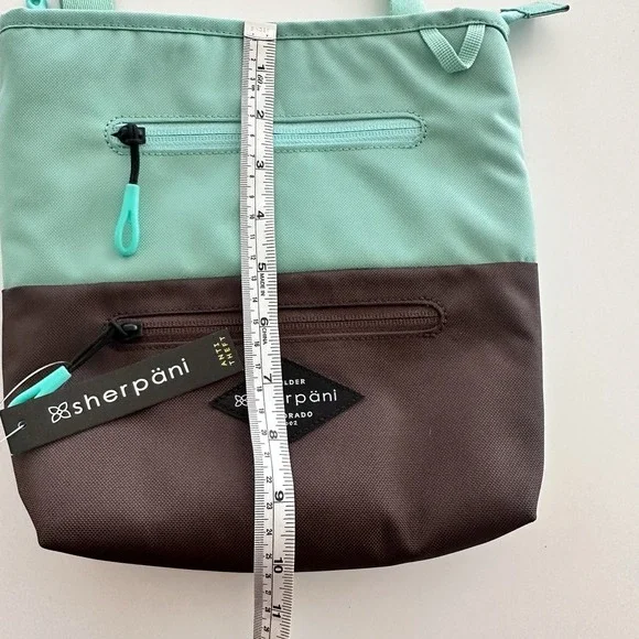 Sherpani Bag RFID Travel Crossbody Seagreen Nylon Clolorblock Sadie Vegan - Picture 9 of 10